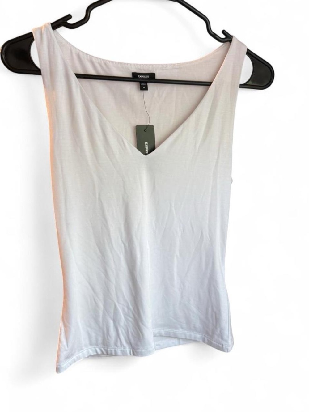 Express White V-Neck Tank Top NWT